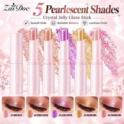 Pearl Shimmer Eyeshadow Stick, Waterproof & Smudge-Proof, Highly Pigmented, 5 Color Options