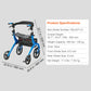 Lightweight Foldable Rollator Walker with Seat – 300 lbs Capacity, Adjustable Handles, 4-Wheel Mobility & Storage Bag