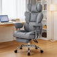 Ergonomic Reclining Office Chair with Footrest – 350 lb PU Leather Computer Chair with Adjustable Height, Wide Seat & Side Pocket