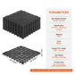 12-Pack Interlocking PVC Drainage Floor Tiles 12x12 Inch, Non-Slip Modular Mats for Bathroom, Kitchen & Pool, Black