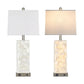 28-Inch Coastal Seashell Table Lamps with Night Light, USB-A and USB-C Charging Ports, Bedside Lighting for Bedroom and Living Room
