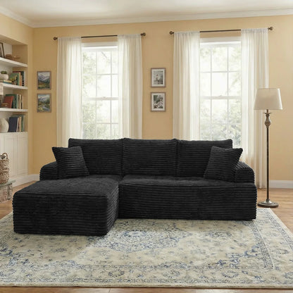 95-Inch L-Shaped Modular Sofa – Modern Boneless Sectional Couch with Comfortable Foam Seating, No Assembly Required