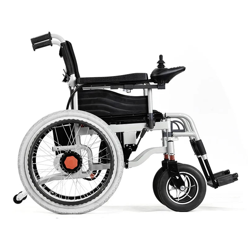 Foldable Steel Power Electric Wheelchair with Flip-up Pedals