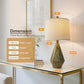20.25-Inch Green Table Lamps, Set of 2, Vintage Bedside Lamps for Bedroom and Living Room