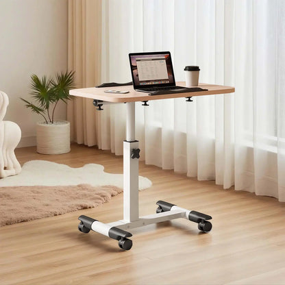 Height Adjustable Overbed Laptop Desk with Wheels, Tilting Mobile Rolling Computer Table for Bed, Couch, Home & Hospital