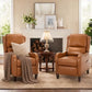 Faux Leather Pushback Recliner Chair – Upholstered Reclining Accent Armchair with Padded Seat for Living Room
