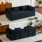 79-Inch Folding Convertible Sofa Bed – Oversized Corduroy Boneless Futon Loveseat & Floor Couch for Small Spaces