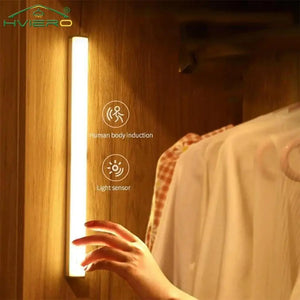 Wireless LED Motion Sensor Night Light, USB Rechargeable Magnetic Light for Wardrobe, Closet, Kitchen, Hallway & Cabinet