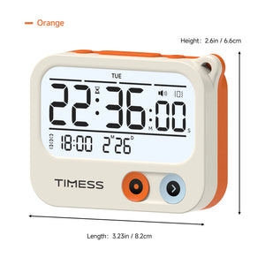 Portable Vibrating Digital Alarm Clock & Timer with Backlight, 3 Alarm Modes, Battery Powered Travel Clock
