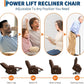 Power Lift Recliner Chair with Massage, Extra-Wide 57 cm Seat, High Back Linen Upholstered Sofa with Side Pocket