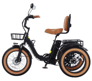 1350W Folding Electric Tricycle for Adults, 48V 15Ah Battery, 20"×4" Fat Tires, 7-Speed, Up to 50-Mile Range