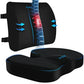Ergonomic Memory Foam Seat Cushion & Lumbar Support Pillow Set – Non-Slip Back and Hip Support for Office Chair, Car & Home