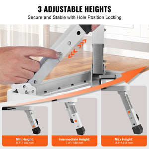 1-Step Adjustable Folding Step Stool, 330 lbs Capacity, Heavy Duty Non-Slip Steel Platform for Home, Bathroom & RV