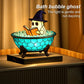 Halloween Ghost Reading in Bathtub Table Lamp, Stained Glass Night Light for Bedroom and Living Room Decor