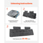 King Size Wedge Headboard Pillow with 2 Headrests & Side Pockets, Washable Flannel Backrest Pillow for Reading & Resting