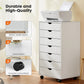 7-Drawer Rolling Storage Cabinet with Wheels, Wooden Chest Dresser & Mobile File Organizer for Bedroom, Office & Living Room