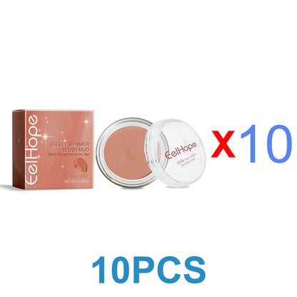 Shimmer Cream Blush with Hyaluronic Acid, Fine Glitter Cheek Color, Long-Lasting Radiant Finish