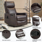 Manual Recliner Chair with Heat & Massage, Faux Leather Rocker Swivel Chair for Living Room – Brown