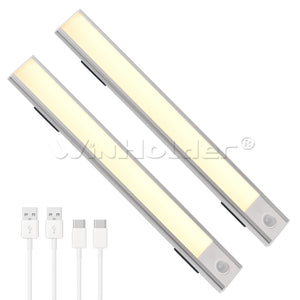 USB Rechargeable Motion Sensor LED Cabinet Lights, Dimmable, 3 Light Colors, 20/30cm, 2/4/8/10-Pack for Kitchen and Wardrobe