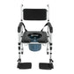 Height Adjustable Folding Shower Chair with Wheels – Aluminum Bath Seat for Seniors, 352 lb Capacity