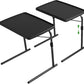 Adjustable Folding TV Tray Table – 6 Height Settings, 3 Tilt Angles, Cup Holder for Bed & Sofa, 1 or 2 Pack