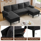 U-Shaped 4-Seater Sectional Sofa – Upholstered Lounge Sleeper Couch with Removable Cushions for Living Room