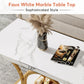 47.24" Rectangle Coffee Table with 2-Tier Storage, Faux Marble Wood Center Table for Living Room