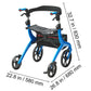 Lightweight Foldable Rollator Walker with Seat – 300 lbs Capacity, Adjustable Handles, 4-Wheel Mobility & Storage Bag
