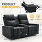 2-Seater Reclining Loveseat Sofa with Massage & Heat – PU Leather Manual Recliner with Cup Holders, Storage & Charging Ports