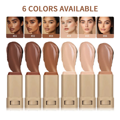 2-Piece Serum-Boosted Skin Tint Foundation Stick Set, Smooth High Coverage Concealer, Travel Makeup