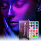 24-Color Rainbow Neon Eyeshadow Palette, UV Blacklight Glow, Matte Shimmer & Glitter, Highly Pigmented Waterproof Eye Makeup