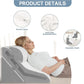 Adjustable Memory Foam Bed Wedge Pillow with Detachable Neck Bolster, Incline Support for Sleeping, Reading & Post-Surgery Comfort