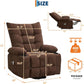 Power Lift Recliner Chair with Massage, Extra-Wide 57 cm Seat, High Back Linen Upholstered Sofa with Side Pocket