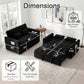 54-Inch 3-in-1 Convertible Sleeper Sofa Bed – Full-Size Velvet Pull-Out Futon Couch with Adjustable Backrest & 2 Pillows