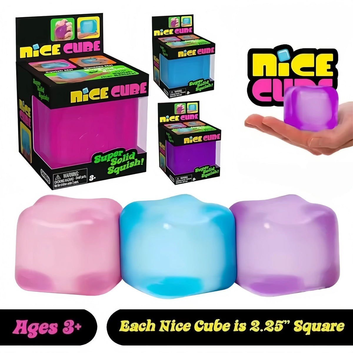 Ice Cube Squishy Fidget Toy with Box, Slow-Rebound Non-Sticky Sensory Desk Toy