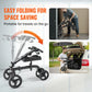 Folding Knee Scooter for Adults – Steerable All-Terrain Knee Walker, Height-Adjustable Handlebar, Solid Wheels, Carbon Steel Frame