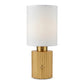 Cordless Rechargeable Table Lamp, 3600mAh Battery, Touch Dimming, Warm Light, White Fabric Shade and Black Base
