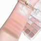 16-Color Pink & Brown Eyeshadow Palette with 5-Piece Brush Set, Matte & Highlight Earth Tones