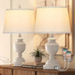 Modern Farmhouse Table Lamps Set of 2 with USB Ports, 3-Way Dimmable Touch Control, Washed Finish Bedside Nightstand Lamps
