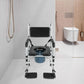 3-in-1 Foldable Rolling Shower Commode Wheelchair – Height Adjustable Bath Chair with Flip-Up Footrests