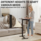Height Adjustable Overbed Table with Hidden Wheels & Cup Holder, Mobile Sit-Stand Rolling Laptop Desk for Bed & Sofa