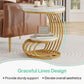 2-Tier Round Side Table with Faux Marble Top & Storage Shelf, Modern White and Gold End Table
