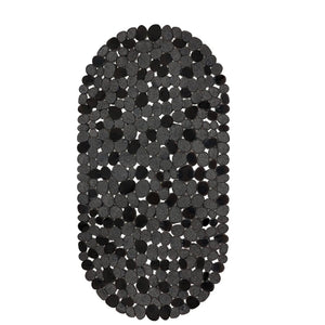 Oval Pebble PVC Bathtub Mat 36x69cm, Non-Slip Shower Mat with Suction Cups & Drainage Holes for Bathroom