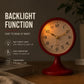 Vintage Analog Alarm Clock with Night Light, Silent Quartz Movement, Battery Operated Small Bedside Desk Clock for Bedroom