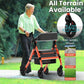 Heavy-Duty Foldable Rollator Walker with Seat – 450 lbs Capacity, 8" All-Terrain Wheels, Adjustable Height