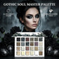 24-Color Dark Elf Eyeshadow Palette, Gothic Vampire Style, Highly Pigmented Shimmer & Glitter Eye Makeup