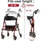 Heavy-Duty Rollator Walker with Seat – 350 lbs Capacity, Lightweight Foldable Frame, Adjustable Height & Storage