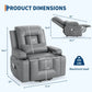 Heavy-Duty Power Lift Recliner Chair with Heat & Massage, PU Leather Electric Stand Assist Chair with Adjustable Backrest & Footrest – Gray