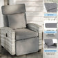 Adjustable Wicker Recliner Chair – 150° Reclining Patio Lounge Chair with Footrest, Flip-Up Side Table & Removable Cushion, Grey