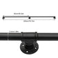 79" Wall-Mounted Stair Handrail – 2-Section Galvanized Iron Safety Grab Bar, 1.26" Pipe, Black